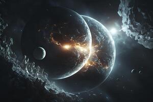 space scene with planets. photo