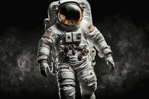 astronaut with black background. photo