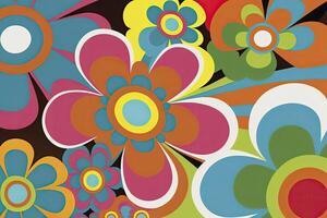 A groovy flower power pattern. photo