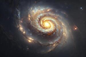 space galaxy with spiral shape. photo