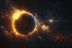 space scene with planets. photo