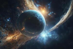 space scene with planets. photo