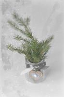 Navidad árbol decoración en un decorativo jarra foto