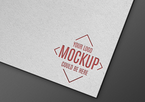 Mockup of Engraved Logo on Paper psd