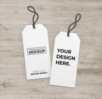 Mockup of Minimalist Labels on Wood Background psd