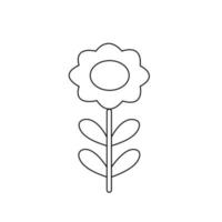 Flower coloring page for kids vector