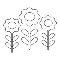 Flower coloring page for kids vector