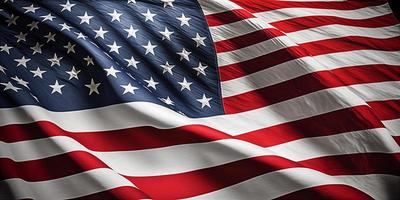 Flag of United States of America. Waving USA national flag. Generative AI illustration. photo