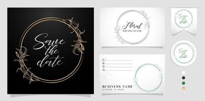 circle or ellipse floral leaf wreath vector isolated background applicable for greeting cards, wedding invitation, business your initial name on your card, label a decorative menu and certificate