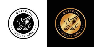 Vector graphic of mythical griffin logo design template