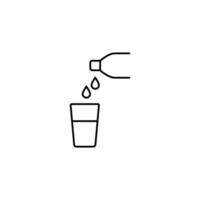 Bottled Water Isolated Line Icon. It can be used for websites, stores, banners, fliers. vector