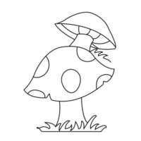 Mushroom Coloring Page For Kids And Adult vector