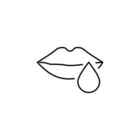 Lip Moisturizing Isolated Line Icon. It can be used for websites, stores, banners, fliers. vector