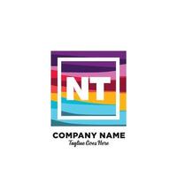 NT initial logo With Colorful template vector. vector