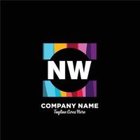 NW initial logo With Colorful template vector. vector