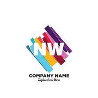 NW initial logo With Colorful template vector. vector