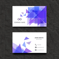 Business card with low poly design psd