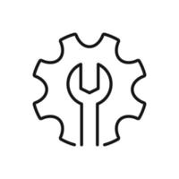 Editable Icon of Wrench and Cogwheel, Setup or Settings Icon, Vector illustration isolated on white background. using for Presentation, website or mobile app