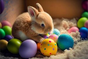 Happy Easter 4K AI Images of Easter Egg Easter Bunny photo