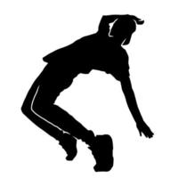 silueta de un masculino bailarín ejecutando. silueta de un hombre bailando pose. vector