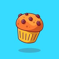 Cup Cake Cartoon Vector Icon Illustration. Food Pastry Icon Concept Isolated Premium Vector. Flat Cartoon Style