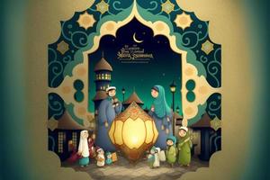 Ramzan Mubarak Happy Ramadan Eid Festive AI Generated photo