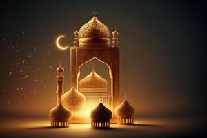 contento Ramadán Mubarak eid Mubarak ai generado foto