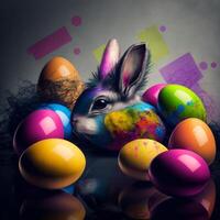 Happy Easter 4K AI Images of Easter Egg Easter Bunny photo