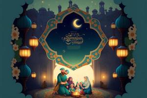 Ramzan Mubarak Happy Ramadan Eid Festive AI Generated photo