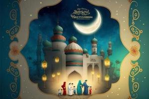 Ramzan Mubarak Happy Ramadan Eid Festive AI Generated photo