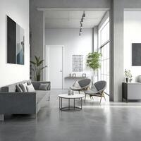 espacioso minimalista apartamento, creado con generativo ai foto