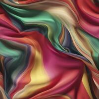 Rainbow colored silk satin seamless pattern, created with generative AI photo