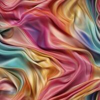 Rainbow colored silk satin seamless pattern, created with photo