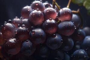 Grapes with water drops, created with photo