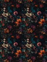 Floral seamless pattern, created with photo