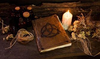 set of objects symbols of esoteric rituals photo