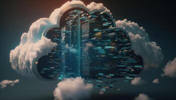 Cloud computing technology concept background, digital. photo