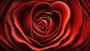 Red rose in the shape of a heart. photo