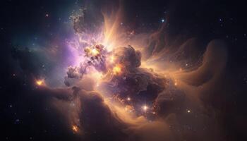 espacio nebulosa galaxia universo. ai generado foto