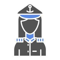 Marine Female Vector Icon Style