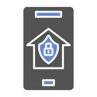 hogar seguridad aplicación vector icono estilo