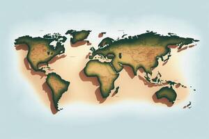 mundo mapa con horizonte. ai generado foto