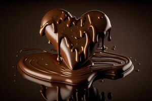 chocolate in the shape of a love heart. photo