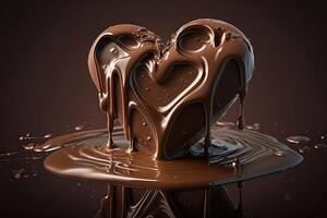 chocolate in the shape of a love heart. photo