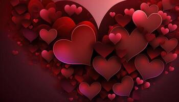 Valentines day background with hearts. photo