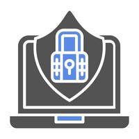 ordenador portátil seguridad vector icono estilo