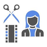 Film Editor Female Vector Icon Style