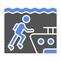 Wreck Diving Vector Icon Style