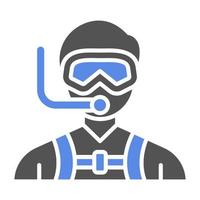 Diver Male Vector Icon Style