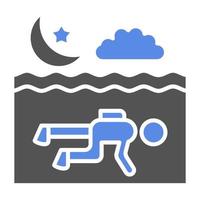 Night Diving Vector Icon Style